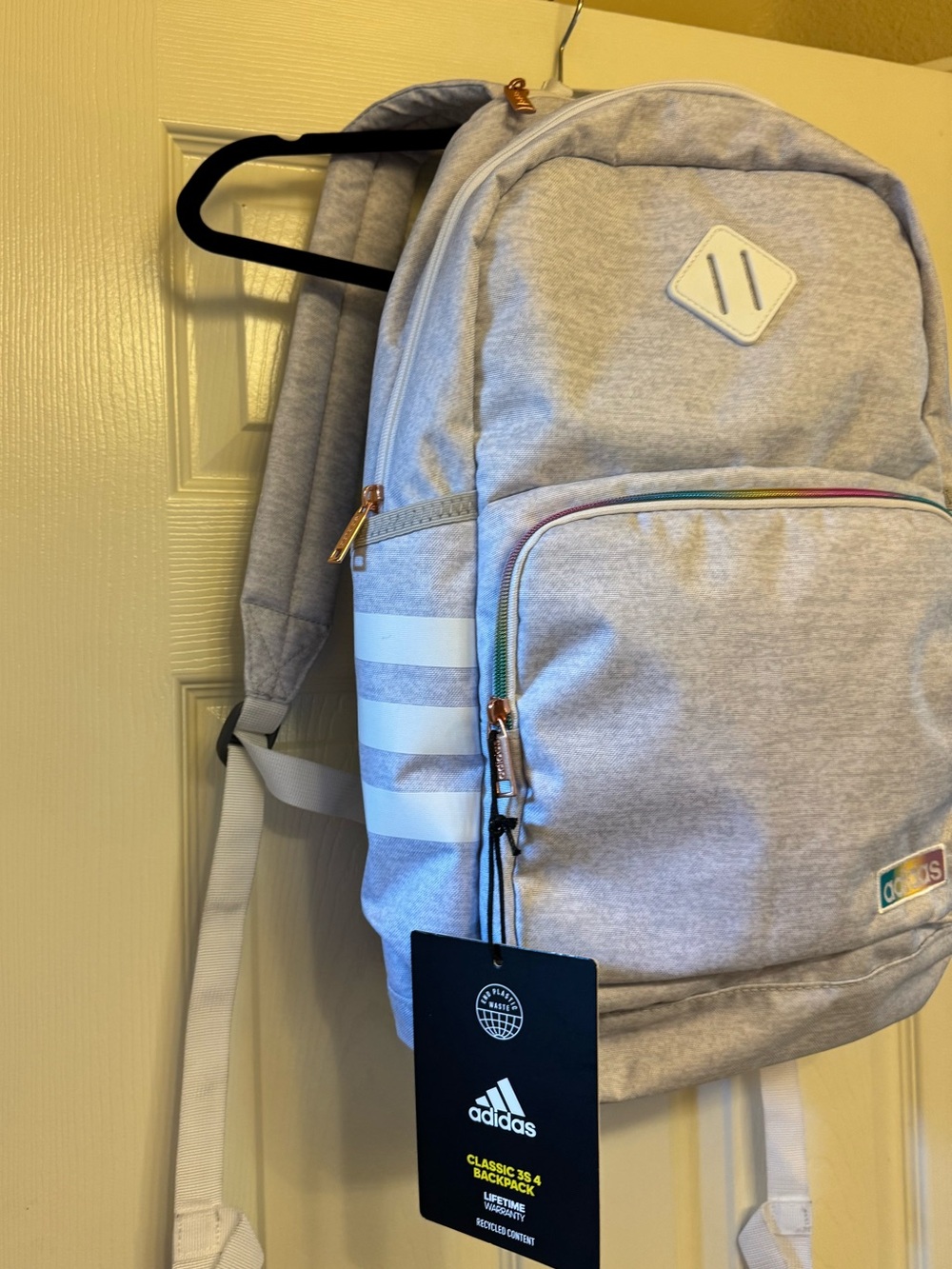 adidas Classic 3S 4 Backpack – Unisex Laptop Bookbag in Heather Gray - NWT - Picture 3 of 10